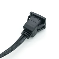 Cable de extensión dual USB 2,0 macho a hembra para puertos de cargador de Cable USB de montaje empotrado para tablero de coche cuadrado