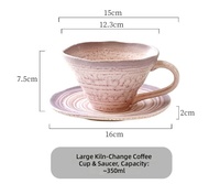 Magnifique ensemble tasse et soucoupe en céramique britannique vintage effet four, idéal pour le café ou le thé au bureau, en stock