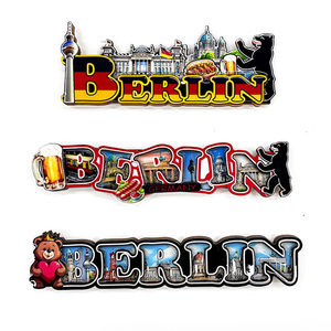 Aimant de réfrigérateur en bois personnalisé en résine époxy, souvenir de <span class=keywords><strong>ville</strong></span> allemande, <span class=keywords><strong>Berlin</strong></span> - Product Image 1