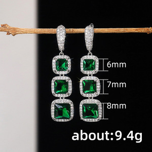 Eleganti Orecchini Pendenti a Taglio Quadrato per Donne, Orecchini Lunghi Scintillanti, Gioielli alla Moda per Feste e Uso Quotidiano - Product Image 4