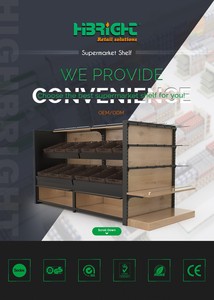 Góndola de Exhibición de Doble Cara con Acabado Rústico de Madera y Panel Final para Supermercados y Tiendas Minoristas - Product Image 5