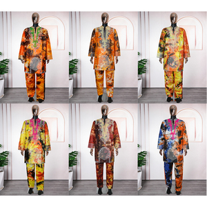 Vêtements dashiki personnalisés pour hommes africains <span class=keywords><strong>chemise</strong></span> pantalon costume pour hommes <span class=keywords><strong>broderie</strong></span> hauts ensemble pantalon <span class=keywords><strong>chemise</strong></span> à manches longues - Product Image 2