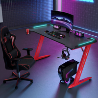 Yz Fabricant chinois, vente en gros de tables de jeu pour ordinateur, pieds en forme de L, lumières RGB réglables, bureau de jeu pour PC, métal