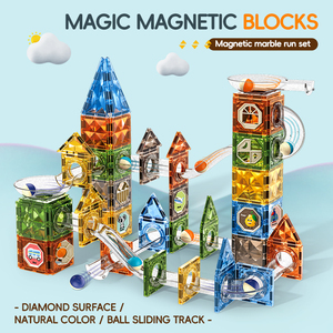 Fabricant OEM/ODM, jouet éducatif DIY, puzzle, tuiles magnétiques en plastique ABS, modèle <span class=keywords><strong>de</strong></span> circuit <span class=keywords><strong>de</strong></span> billes, ensemble <span class=keywords><strong>de</strong></span> blocs <span class=keywords><strong>de</strong></span> construction amusants - Product Image 1