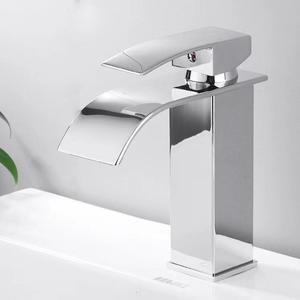 Vòi lavabo thác nước <span class=keywords><strong>Chrome</strong></span>, vòi chậu rửa mặt đơn tay cầm bằng thép không gỉ cho phòng tắm - Product Image 2