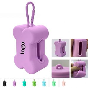 Distributeur de sacs à déjections canines portable en silicone pour la promenade en extérieur – Boîte de rangement promotionnelle pour animaux de compagnie - Product Image 2