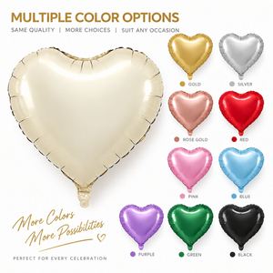 Ensemble de ballons en feuille de Mylar en forme de cœur de 18 pouces, tendance, décorations de fête bohème neutres de luxe, ivoire, champagne, chocolat, ballons à l'hélium - Product Image 2