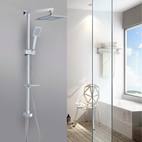Mitigeur de douche thermostatique en laiton chromé personnalisable Ensemble de douche à effet pluie murale pour salle de bain