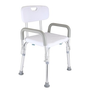 Elderly Bath Shower <b>Bench</b> Height Adjustable Aluminum Carousel Sliding Chair With Backrest for Bathroom Use - Product Image 1