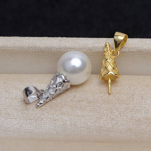 จี้เงินแท้ S925 ชุบทอง งานแฮนด์เมด สำหรับ DIY ดีไซน์ไอศกรีมสุดอินเทรนด์ พร้อมโซ่เปล่าสำหรับใส่ไข่มุก 7-10 เม็ด รุ่น 4374 - Product Image 1