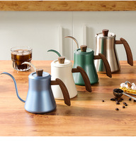 Carafe à café en acier inoxydable Unisweet avec bec long de précision, pour infusion manuelle, poignée style bois, cadeau idéal