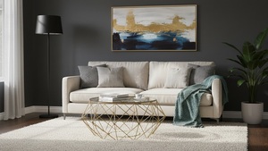 Mesa de Centro Moderna de Lujo con Tapa de Vidrio Templado Transparente, Mueble de Alta Gama para Sala de Estar y Uso en Hostelería - Product Image 3