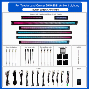Ambienteverlichting voor auto, LED 12V drakenschub dynamische houtnerf verlichtingset voor Toyota Land Cruiser LC200 2010-2021 - Product Image 5