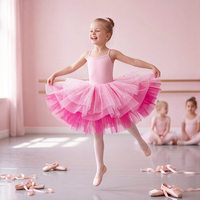 Tutu de danse pour filles en tulle brillant bleu clair, vêtements d'entraînement, vêtements de danse