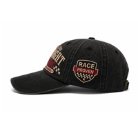Gorra de Béisbol Vintage Lavada y Desgastada con Bordado Midnight Racing, Estilo Dad Hat, Unisex, Ajustable, de Algodón, Retro, para Deportes de Motor