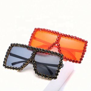 Gafas de Sol con Logotipo Personalizado, Modernas, Elegantes, al por Mayor, Montura Grande, con Pedrería, Protección UV400, Cuadradas, con Diamantes, para Mujer - Product Image 4