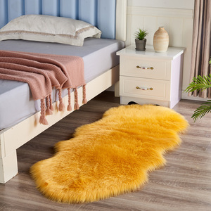 Alfombra de Felpa Irregular Rosa, Alfombra de Pelo Sintético Antideslizante para Dormitorio, Sala de Estar, Alfombra Decorativa de Color Sólido con Forma Novedosa - Product Image 2