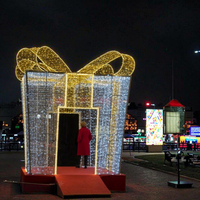 Clignotant bonne qualité belle fantaisie créative 3D LED personnalisable grand Cube boîte-cadeau Motif lumière arc pour la décoration de noël