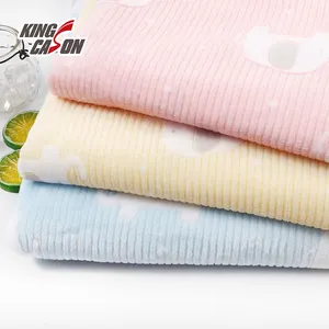 KINGCASON 100% poliestere Burn Out tessuto in pile di flanella a doppio lato con Design di stampe di elefanti