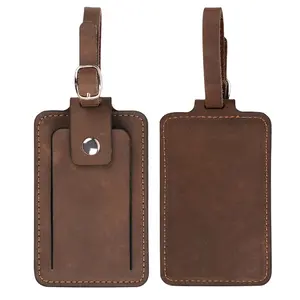 Wholesale Custom Logo Bulk Luggage Tags with Name Tag Genuine Leather Strap Suitcase Tag