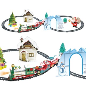 <span class=keywords><strong>New</strong></span> Hot Bán Pin Hoạt Động Đường Sắt Train Chơi Set Nhựa Món Quà Giáng Sinh Đường Sắt Train Theo Dõi Chơi Set Với Âm Nhạc Cho Trẻ Em - Product Image 1