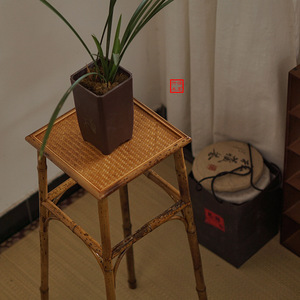 Soporte para flores de bambú y madera Baoming, hecho a mano para sala de té y sala de estar - Product Image 3