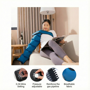 מגפי לחץ אוויר רב-תאיים לרגליים, מכשיר עיסוי רגליים נייד, משפר זרימת דם, מגפי התאוששות שרירים - Product Image 4