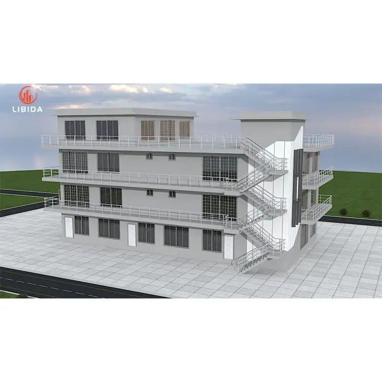 Oficina de varios pisos/escuela/pasillo/hotel/edificio de apartamentos estructura de marco de metal almacén de acero edificio de acero prefabricado
