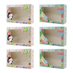 Boîtes à biscuits en forme d'œuf <span class=keywords><strong>de</strong></span> lapin sur le thème <span class=keywords><strong>de</strong></span> Pâques avec fenêtre, boîtes à beignets pour pâtisserie, fournitures pour fête <span class=keywords><strong>de</strong></span> Pâques, boîtes cadeaux pour enfants - Product Image 1