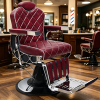 Fauteuil de barbier hydraulique inclinable pour hommes, chaise de salon réglable pour barbier, fauteuil robuste pour le rasage et les soins du visage