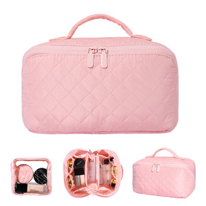 PLAYMAX New Eco-Friendly Zipper Medium Capacity Portable <b>Makeup</b> Bag Soft Handle <b>Makeup</b> Brush <b>Organizer</b> Durable Foldable Premium - Product Image 3