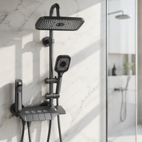 Meilleure Vente Ensemble de Douche Thermostatique de Luxe à Touches Piano, 4 Modes, 4 Sorties, Jet Doux avec Fonction Pause, Barre Coulissante Chromée, Garantie 5 ans
