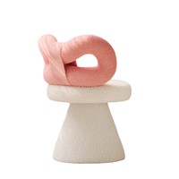 Tabouret de coiffeuse moderne en bois français pour salon, appartement, nail art, nœud