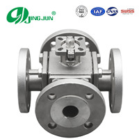 Vanne à boisseau sphérique à bride pleine portée en acier inoxydable 3/4 voies 150LB PN16 à commande manuelle / pneumatique / électrique pour eau / huile