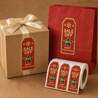 Autocollants personnalisés en PP autocollants pour les fêtes de fin d'année, étiquettes promotionnelles pour les emballages de cadeaux
