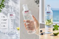 Bouteille d'eau en verre, bouteille à boire 750 ml, bouteille en verre borosilicate pour l'eau, logo personnalisé, bouchon à vis, réutilisable