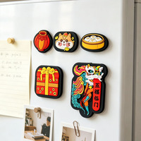 Magnet Kulkas PVC 3D Lembut Ramah Lingkungan, Desain Tradisional Cina, Grosir Kustom, Hadiah Promosi Kartun, Suvenir