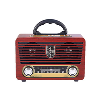 Multifunktionales Vintage-Holzradio mit BT MP3-Player und FM AM SW-Bändern, Tragbares Retro-Radio für Draußen und Zuhause
