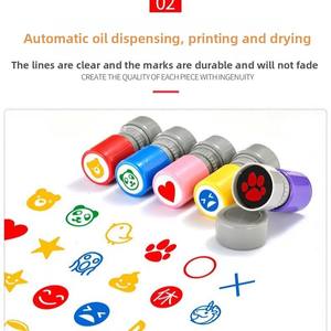 แสตมป์การ์ตูนพลาสติกขนาดเล็กญี่ปุ่นตกแต่งน่ารักรูปดาวการ์ตูนสำหรับใบหน้ายิ้มด้วยดีไซน์ดอกไม้สีแดง - Product Image 4