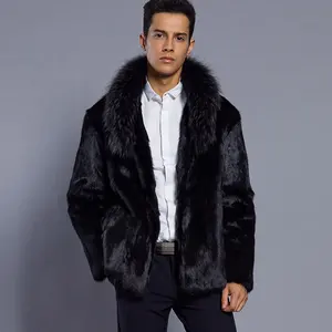 Nueva chaqueta de piel de visón corta de talla grande personalizada para invierno, chaqueta de piel de lujo para hombre