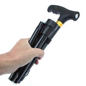 Bastón de Aluminio Plegable con Luz, Ajustable y Telescópico, para Caminar, para Personas Mayores, para Senderismo - Product Image 1