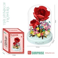 Bouquet de fleurs Kit de blocs de construction bricolage fleur briques modèle Construction jouet pour toujours fleur décorée Collection avec cache-poussière