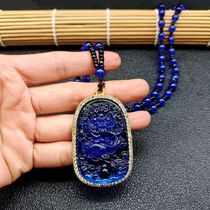 สร้อยคอประดับด้วยลูกปัดและ<span class=keywords><strong>เพชร</strong></span>สีฟ้าสุดสร้างสรรค์ดีไซน์ไม่เหมือนใครสร้อยคอพร้อมจี้ดอกกุหลาบรูปมังกรนางฟ้าและจิ้งจอกของขวัญสำหรับผู้หญิง - Product Image 2