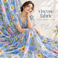 Tissu en rayonne viscose imprimé 30S 40S 45S, Challis en rayonne tissé pour robes d'été, chemises, chemisiers, jupes et vêtements