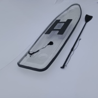 Planche à pagaie transparente en polycarbonate Planche de SUP transparente Planche de pagaie verticale transparente Crystal SUP