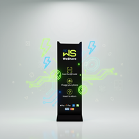 Kiosque de recharge partagée multi-paiements avec sorties USB/Type-C – Support commercial WeShare pour chargeur de téléphone et présentoir