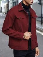 Veste décontractée pour homme, style sport et affaires, manteau d'automne et d'hiver, col montant, simple boutonnage, en laine, revers croisés, pour les États-Unis et l'Europe