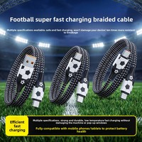 Cable de Carga Rápida PD Tipo C Trenzado Estilo Fútbol de 1M 2M 3M para iPhone 15/16/17 Pro Max