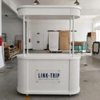 Chariot de présentation de parfums mobile avec éclairage LED, logo personnalisé, présentoir pliable en MDF pour centre commercial