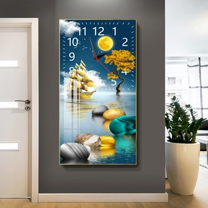 Reloj de Pared Moderno, Minimalista y Creativo, Multifuncional, de Porcelana de Cristal, con Pintura de Paisaje de Ciervos, Personalizable, Venta al Por Mayor - Product Image 6